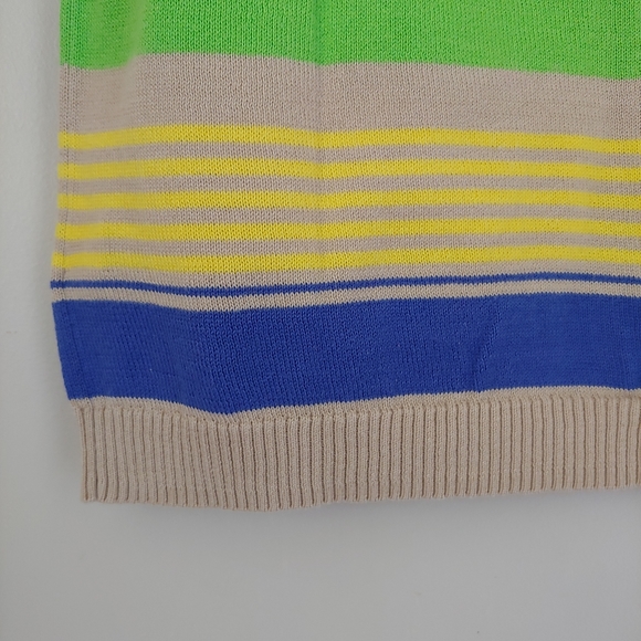 Liz Claiborne Golf Cotton Knit Polo Tank Top Sleeveless Multicolor Stripe Size M - Picture 7 of 12